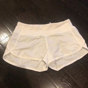 White Lululemon shorts, size 2
